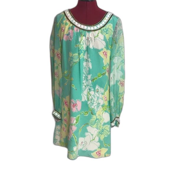 Lilly Pulitzer Madly Glamorous Harper Beaded Shift Dress 100% Silk Women Size 6 - Picture 3 of 15